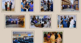 Mosaico com diversas fotos da visita realizada