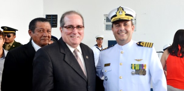 Desembargador Ricardo Duailibe, presidente do TRE-MA, com o capitão de Mar e Guerra Marcio Ramal...