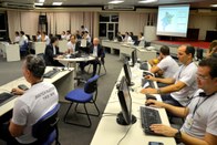 Sala da central de monitoramento da totalização das Eleições 2012