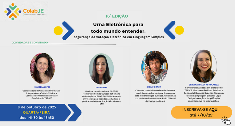 TRE-MA - Inscrições abertas para a 16ª Edição Colab JE .