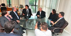 Os membros do Tribunal Regional Eleitoral do Maranhão receberam a visita do senador Edison Lobão...