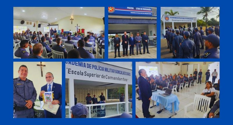 11/10/23 - Palestra do desembargador José Luiz de Almeida na Academia de Polícia Militar do Mara...