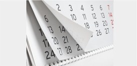 Calendário Imagem de um calendário de mesa com páginas de alguns meses