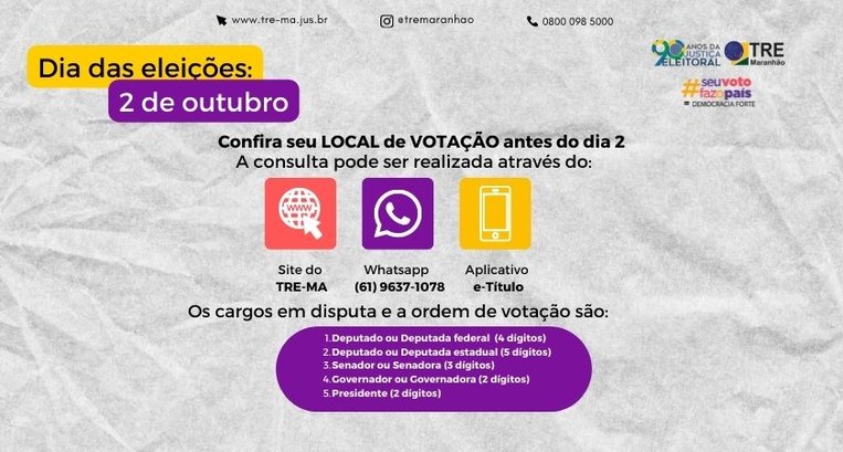 Folder sobre consulta de local de votação