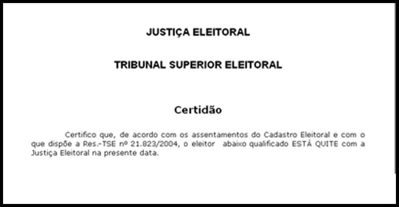 TRE-MA certidão de quitação eleitoral Print screen de uma uma certidão de quitação eleitoral.