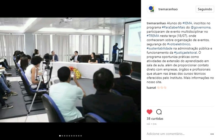 Projeto Para Saber Mais - Postagem no Instagram institucional