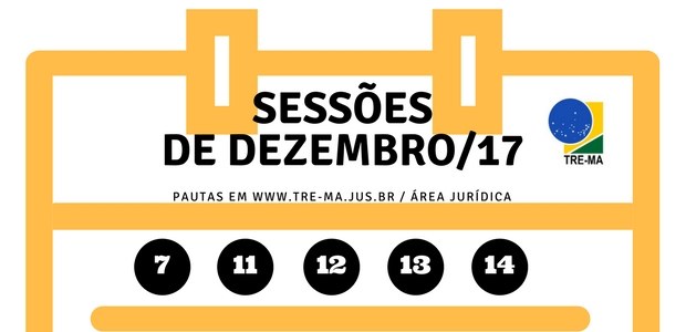 Calendário das sessões de Dezembro 2017