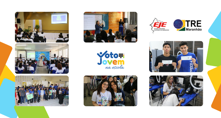 Montagem de várias fotos tiradas durante o Voto Jovem em escolas de São Luís em 2026